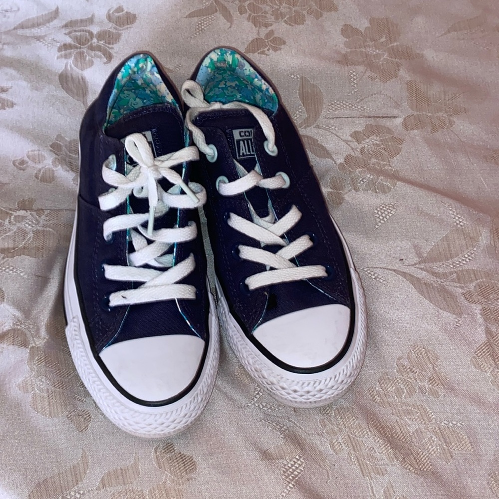 Navy denim sneakers